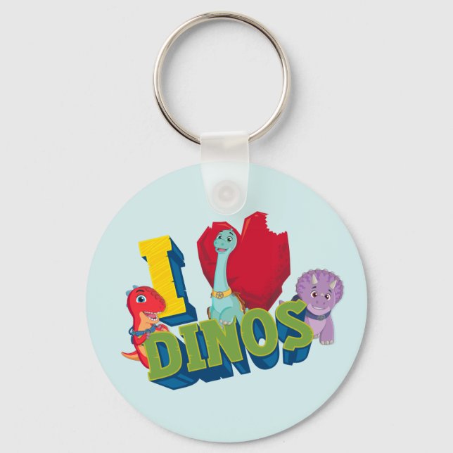 I Love Dinos | Dino Ranch Keychain (Front)