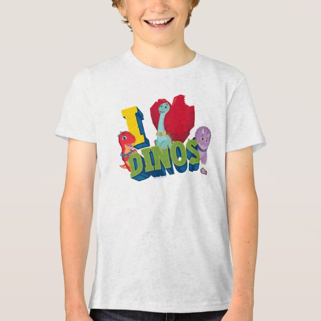 I Love Dinos | Dino Ranch Tri-Blend Shirt (Front)