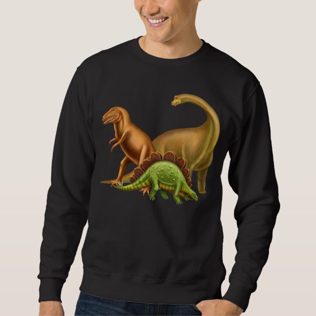 I Love Dinosaurs Adult Dark Sweatshirt (Front)