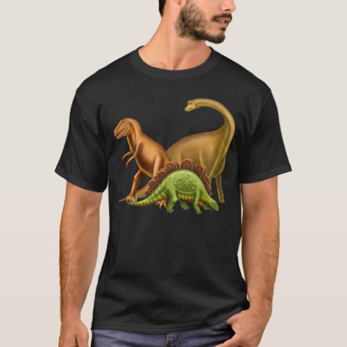 I Love Dinosaurs Adult Dark T_Shirt