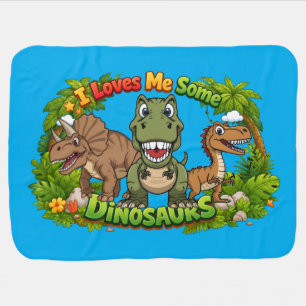 I Love Dinosaurs Baby Blanket