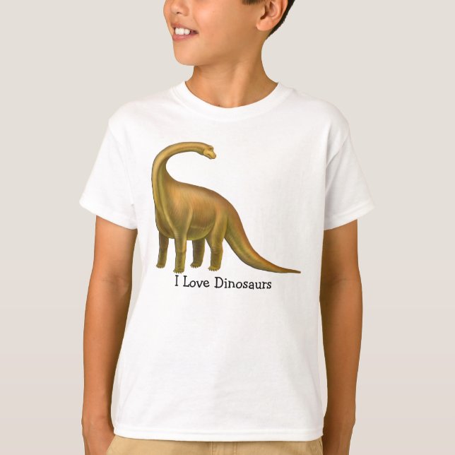 I Love Dinosaurs Customizable Kids T-Shirt (Front)
