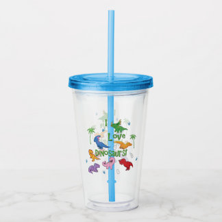 I Love Dinosaurs (Cute) Acrylic Tumbler