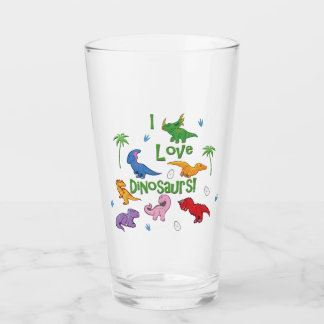 I Love Dinosaurs (Cute) Glass