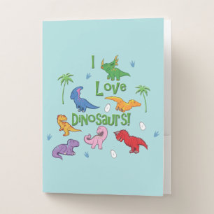 I Love Dinosaurs (Cute) Pocket Folder