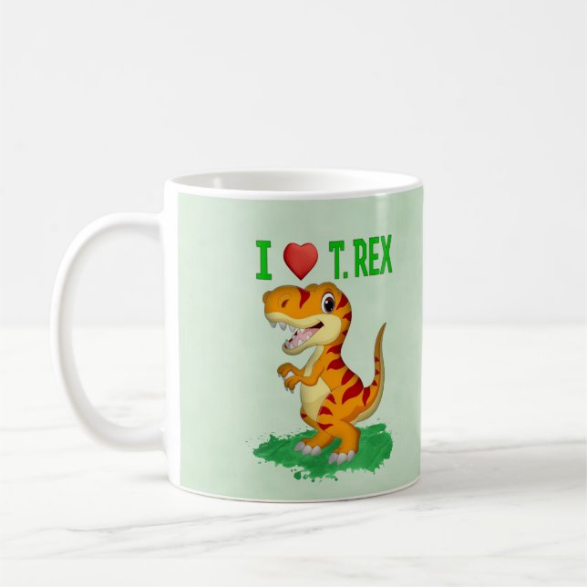 I Love dinosaurs, fun design ..  Card Coffee Mug (Left)