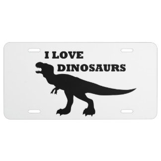I Love Dinosaurs! License Plate