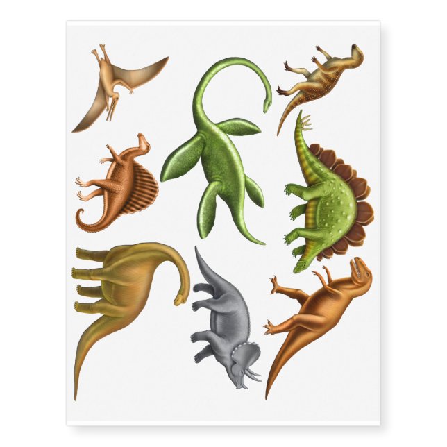 I Love Dinosaurs Paleontology Temporary Tattoos (Front)