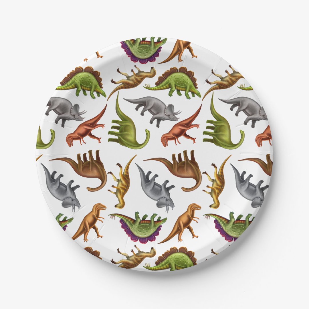 Amscan Prehistoric Dinosaurs Party Pack - 16 Count Metallic Round Plates, Cups, Napkins & Tablecover
