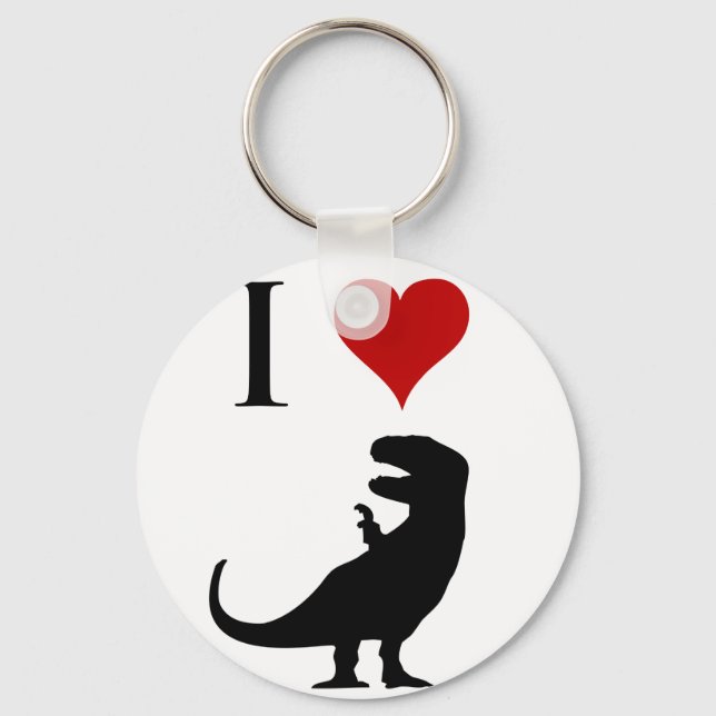 I Love Dinosaurs - T-Rex Keychain (Front)