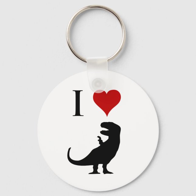 I Love Dinosaurs - T-Rex Keychain (Front)