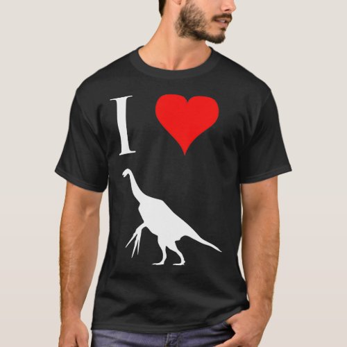 I Love Dinosaurs Therizinosaurus white design T_Shirt
