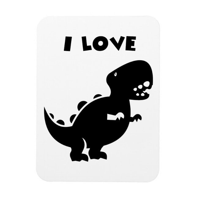 I Love Dinosaurs tyrannosaurus rex Silhouette Art  Magnet (Vertical)