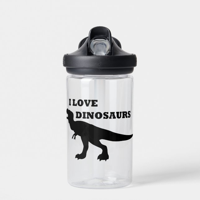 I Love Dinosaurs! Water Bottle (Front)