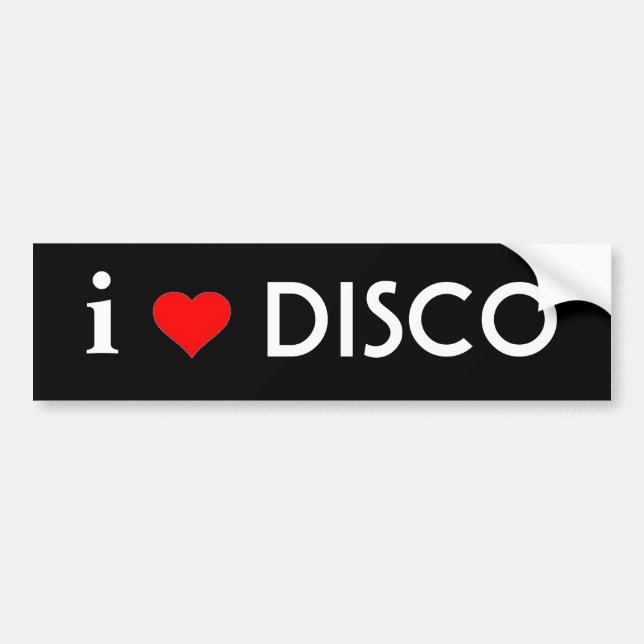 I Love Disco Bumper Sticker (Front)