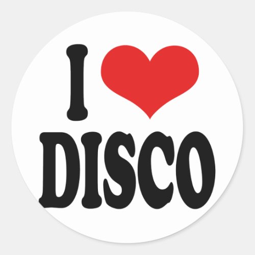 I Love Disco Classic Round Sticker