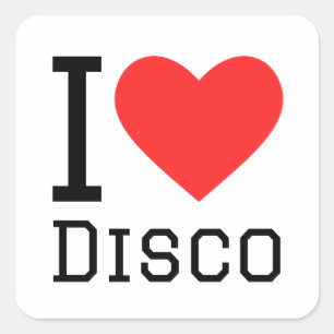 I love disco square sticker