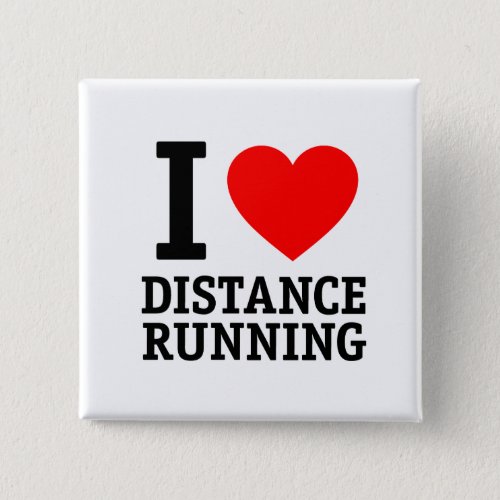 I Love Distance Running Button