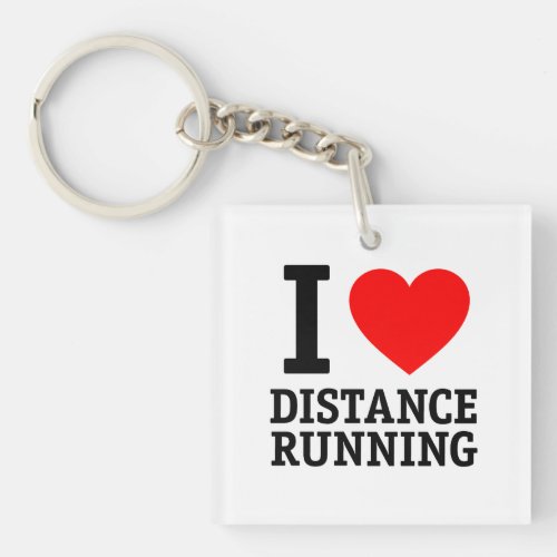 I Love Distance Running Keychain