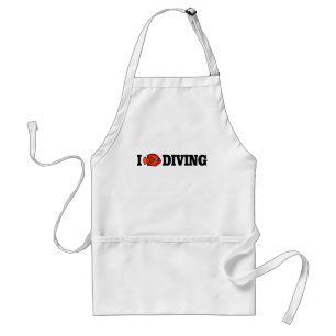 I Love Diving Adult Apron