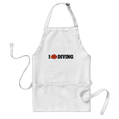 I Love Diving Adult Apron