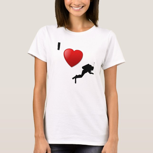 I LOVE DIVING Long Sleeve T-SHIRT for women (Front)