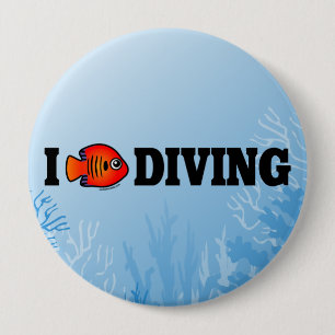I Love Diving Pinback Button
