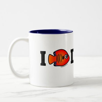 I Love Diving Two-Tone Coffee Mug