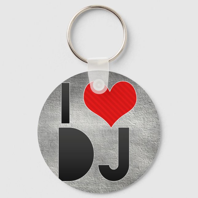 I Love DJ Keychain (Front)