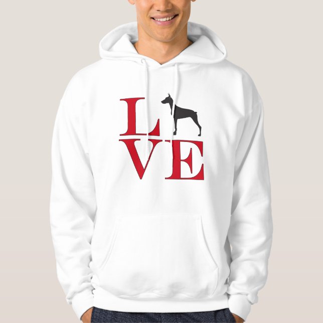 I Love Dobermans - Light Colored Tee (Front)