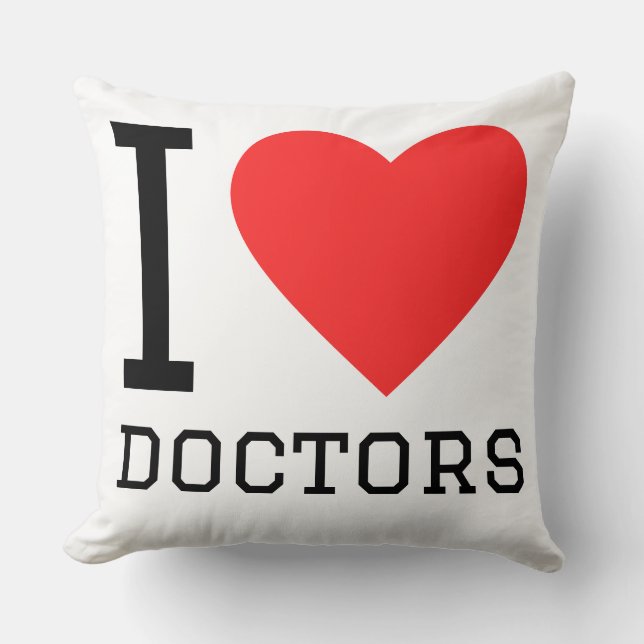 I love doctors throw pillow (Front)