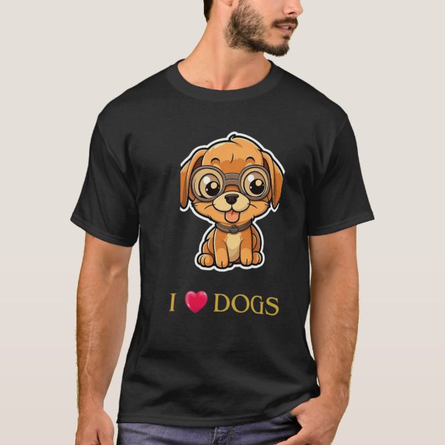 i love dog Custom Photo And Text Personalized T-Shirt (Front)