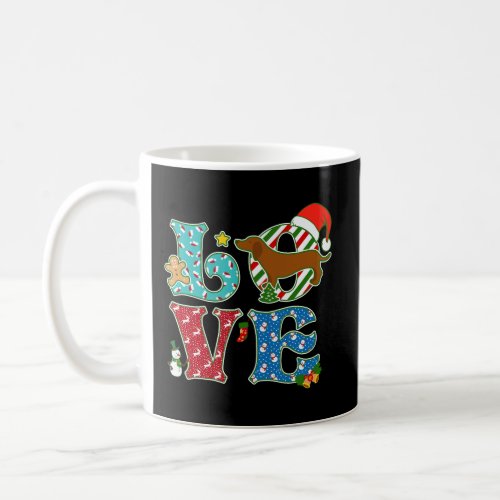 I Love Dog Dachshund Christmas Coffee Mug