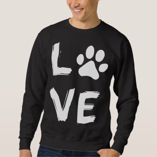 I Love Dog Paw Dog Print Dog Lover Dog Owner Dog N Sweatshirt