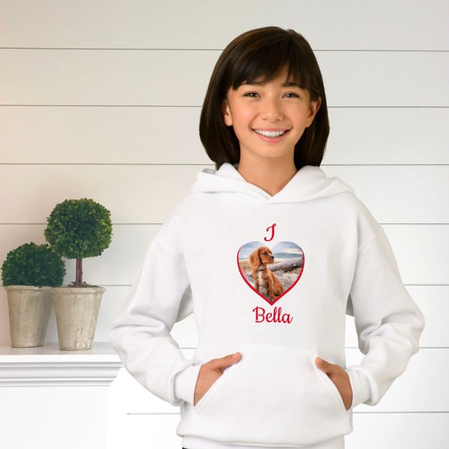 I love Dog Photo Name Heart  Hoodie (Creator Uploaded)