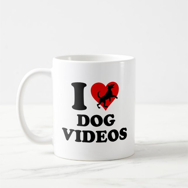 I Love Dog Videos Coffee Mug (Left)