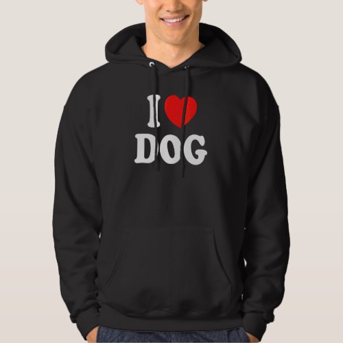 I Love Dog With A Red Heart Hoodie
