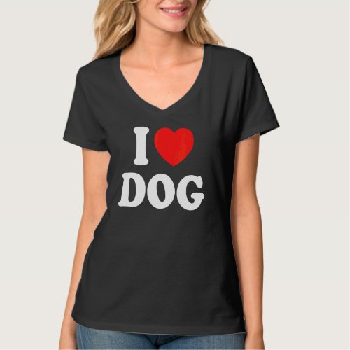 I Love Dog With A Red Heart T_Shirt