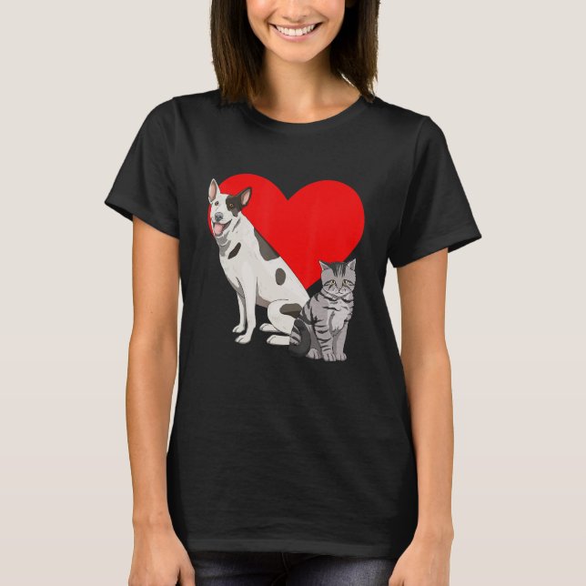 I Love Dogs And Cats Women Pet Animal Rescue Love T-Shirt (Front)