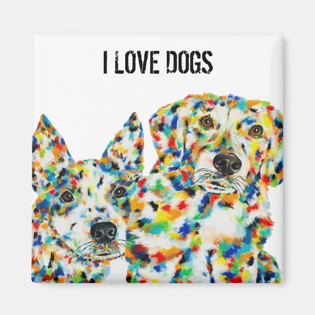 I Love Dogs Art Magnet (Front)