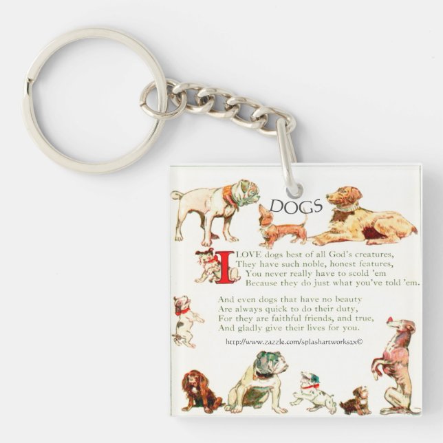 "I love Dogs best" Keychain (Front)