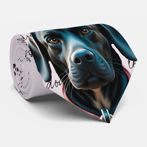 I Love Dogs Black Labrador Neck Tie