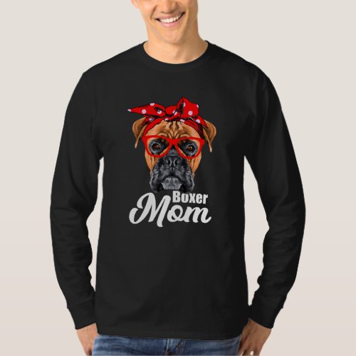 I Love Dogs Boxer Mom  T_Shirt