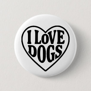 I Love Dogs Button
