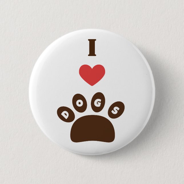 I Love Dogs Button (Front)
