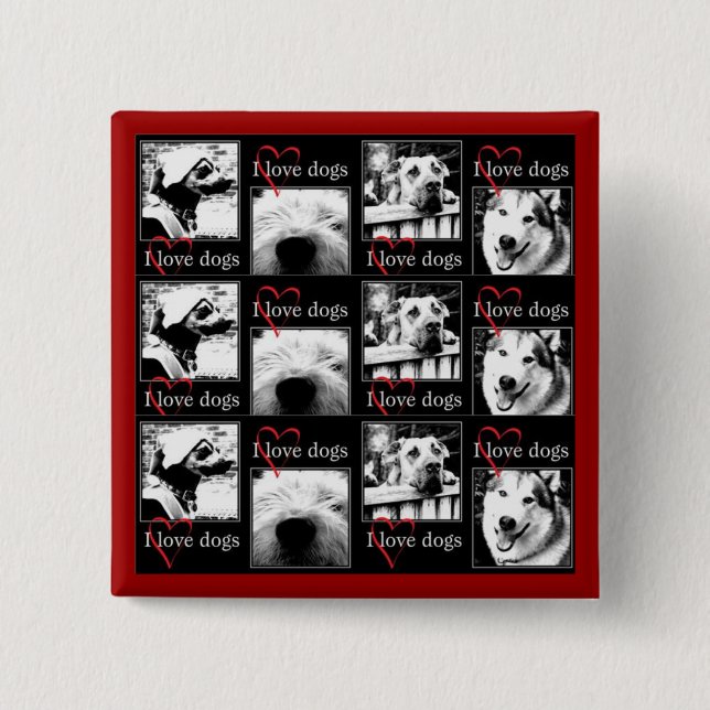 I Love Dogs Button (Front)