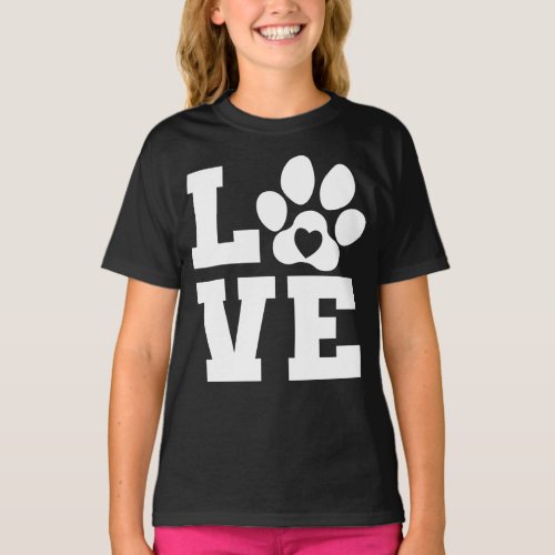 I Love Dogs  Cats Cute Pet Paws Cat  Dog Lover T_Shirt