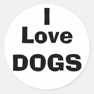 I Love DOGS Classic Round Sticker