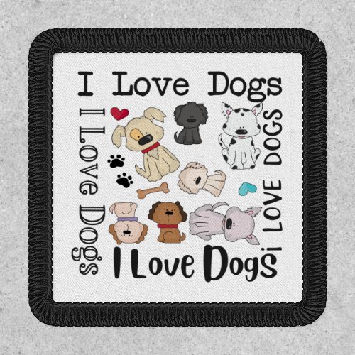 I Love Dogs Collage Patch