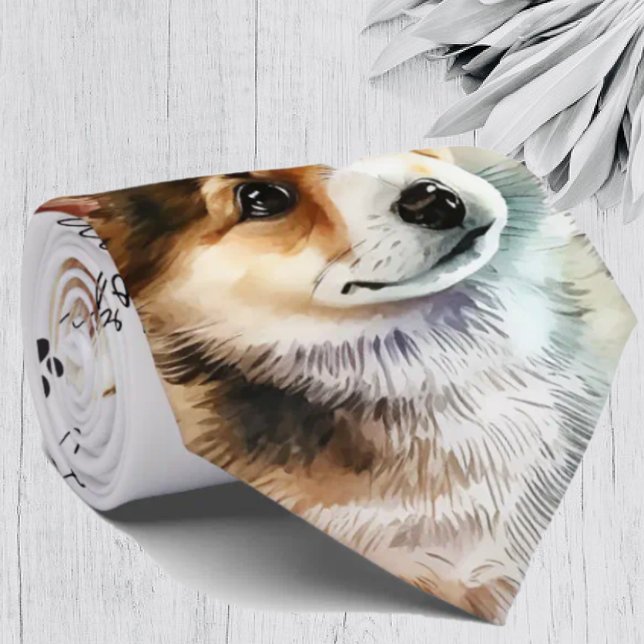 I Love Dogs Corgi Corgis Neck Tie (Creator Uploaded)